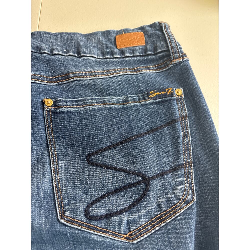 Seven7 Jeans Tummyless High Rise Skinny Medium Wash Color: Friday Size 12 - Picture 5 of 10